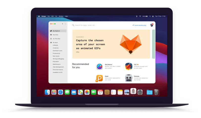 在 Mac 上下载并使用 Setapp